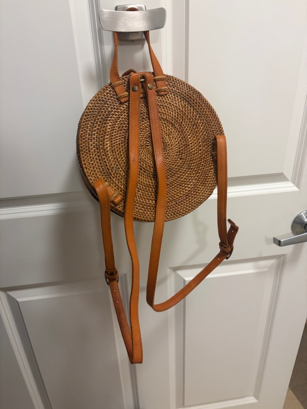 Round Rattan Bali Backpack - Picture 7 of 9